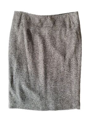 Tweed Boucle Pencil Skirt Wool Silk Alpaca Blend Light Academia